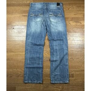 Helix‎ N56 Relaxed Straight Jeans Mens 36x34 Medium Wash Blue Denim Y2K Skater